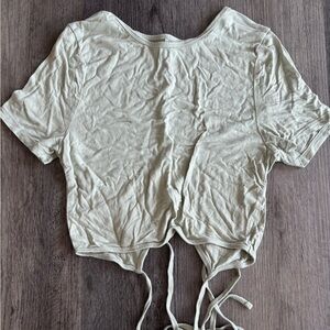 PacSun Cream Tie-Back Crop Top